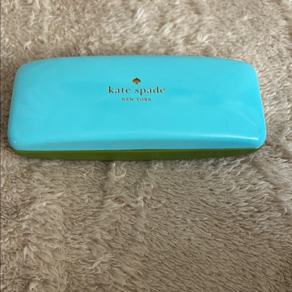Kate Spade 
Blue and Green Case 
Eyeglasses/Sunglasses Case
Slim
6” x 1”